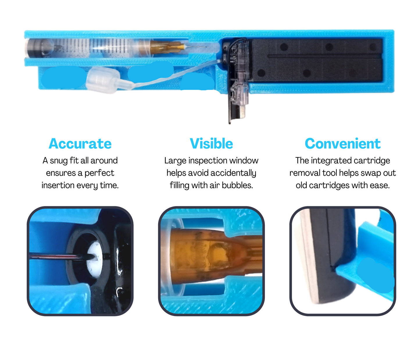 Bulk generic insulin pump syringe alignment tool for Tandem t:slim x2