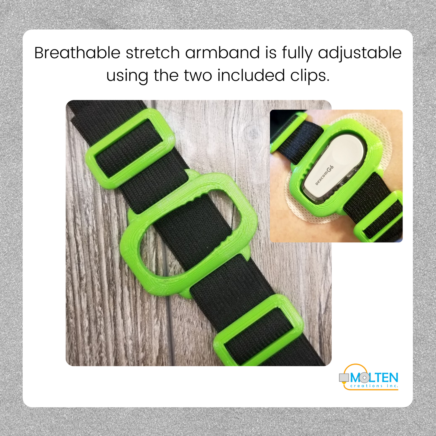 DEXCOM G6 compatible sensor arm band cover protects your glucose transmitter