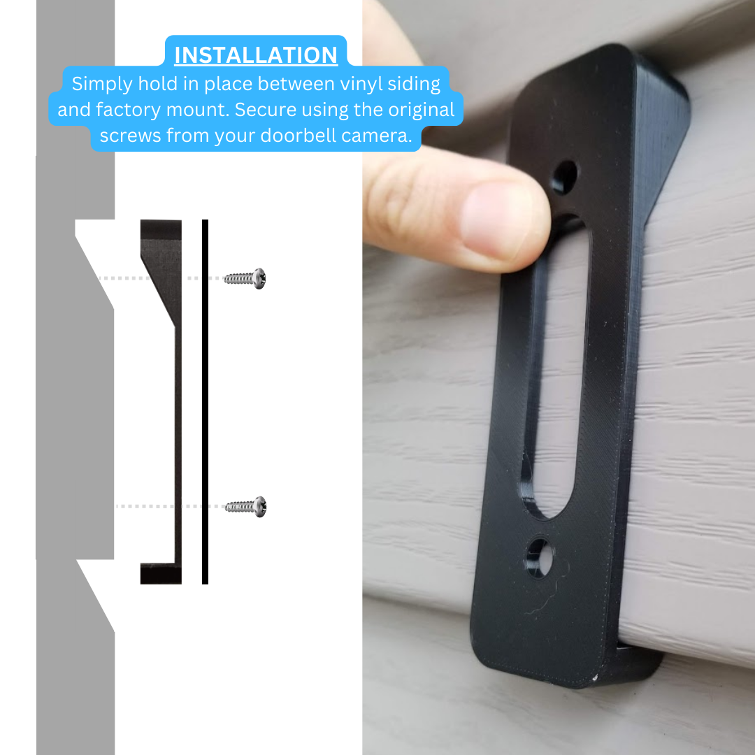 Blink doorbell camera mount spacer for Dutchlap vinyl siding
